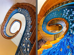 Stiegenhaus/Treppenhaus im Museum Cromhouthuis in Amsterdam, Niederlande