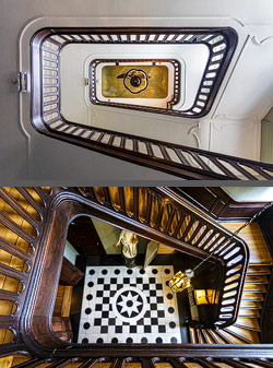 Stiegenhaus/Treppenhaus im Plantin-Moretus-Museum in Antwerpen, Belgien