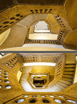 Stiegenhaus/Treppenhaus in einem historischen Haus in Bamberg, Deutschland