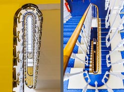 Stiegenhaus/Treppenhaus im Hotel Euler in Basel, Schweiz