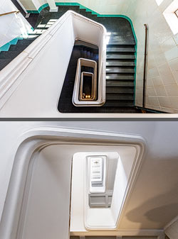 Stiegenhaus/Treppenhaus im Ellington Hotel in Berlin, Deutschland