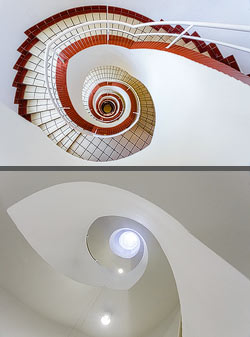 Stiegenhaus/Treppenhaus im UDK building in Berlin, Deutschland