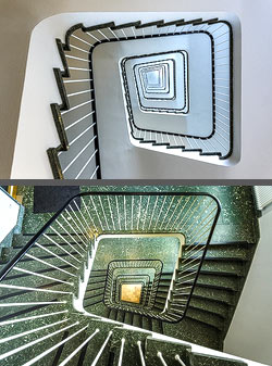 Stiegenhaus/Treppenhaus in einem Bürogebäude in Berlin, Deutschland