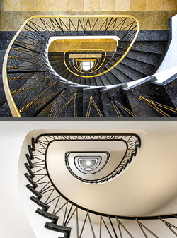 Stiegenhaus/Treppenhaus im Bayer Haus in Berlin, Deutschland