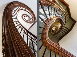 Stiegenhaus/Treppenhaus im Institut für Musikwissenschaften in Berlin, Deutschland