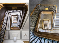 Stiegenhaus/Treppenhaus im Haus der Gesundheit in Berlin, Deutschland