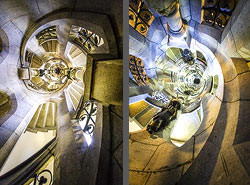 Stiegenhaus/Treppenhaus in der Porte de Hal in Brüssel, Belgien