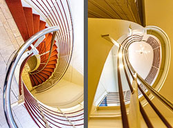 Stiegenhaus/Treppenhaus im Kurhaus Scheveningen in Den Haag, Niederlande