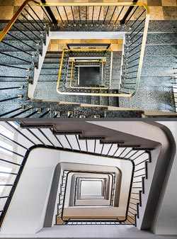 Stiegenhaus/Treppenhaus in einem Bürogebäude in Dortmund, Deutschland