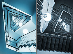 Stiegenhaus/Treppenhaus im Kempe Komfort Hotel in Düsseldorf, Deutschland