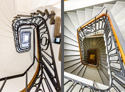 Stiegenhaus/Treppenhaus im Haus der Universität in Düsseldorf, Deutschland