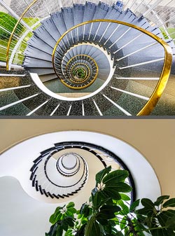 Stiegenhaus/Treppenhaus im Drahthaus in Düsseldorf, Deutschland