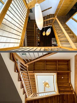 Stiegenhaus/Treppenhaus im Obsthof & Weingut Altenriederer in Franzhausen, Österreich