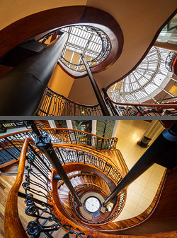 Stiegenhaus/Treppenhaus im Princes Square Shopping Centre in Glasgow, Schottland