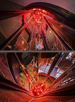 Stiegenhaus/Treppenhaus im Hard Rock Cafe in Glasgow, Schottland