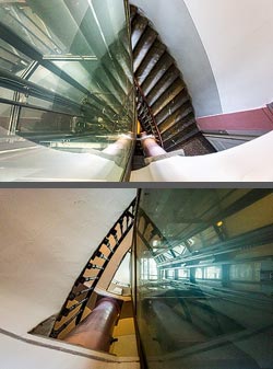 Stiegenhaus/Treppenhaus in einem Wohnhaus in Graz, Österreich