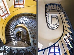 Stiegenhaus/Treppenhaus in einem Wohnhaus in Graz, Österreich