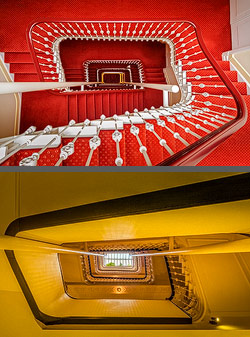 Stiegenhaus/Treppenhaus im Novum Hotel Graf Moltke in Hamburg, Deutschland