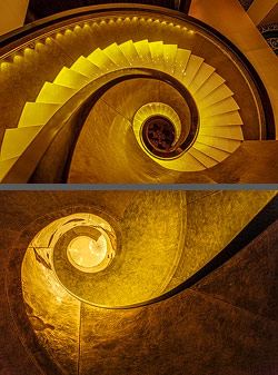 Stiegenhaus/Treppenhaus im Hotel Radisson Blu in Hamburg, Deutschland