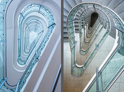 Stiegenhaus/Treppenhaus im Steigenberger Hotel in Hamburg, Deutschland