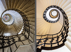 Stiegenhaus/Treppenhaus in der Alten Oberpostdirektion in Hamburg, Deutschland