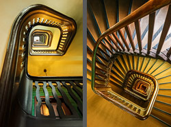 Stiegenhaus/Treppenhaus im Kontorhaus Wrangelhaus in Hamburg, Deutschland