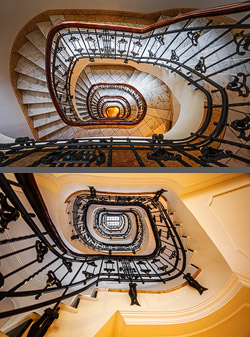 Stiegenhaus/Treppenhaus im Störtebecker-Kontorhaus in Hamburg, Deutschland