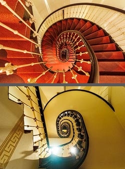 Stiegenhaus/Treppenhaus im Hotel Polo am ZOB in Hamburg, Deutschland