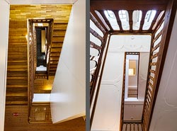 Stiegenhaus/Treppenhaus im Kempten-Museum im Zumsteinhaus in Kempten, Deutschland