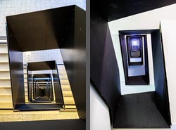 Stiegenhaus/Treppenhaus im Amt der Kärntner Landesregierung in Klagenfurt, Österreich