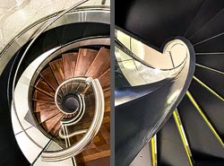 Stiegenhaus/Treppenhaus am Flughafen Kastrup in Kopenhagen, Dänemark