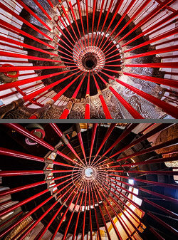 Stiegenhaus/Treppenhaus in der Burg von Ljubljana, Slowenien