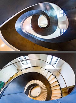 Stiegenhaus/Treppenhaus in der Galerie Wellcome Collection in London, England