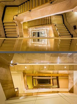 Stiegenhaus/Treppenhaus in der Galerie Wellcome Collection in London, England