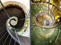 Stiegenhaus/Treppenhaus im Geschäft Urban Outfitters in München, Deutschland