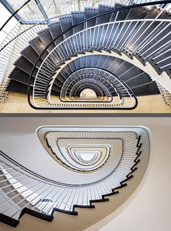 Stiegenhaus/Treppenhaus im Stadthaus 1 in Münster, Deutschland