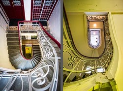 Stiegenhaus/Treppenhaus in einem Wohnhaus in Ostrava, Tschechien