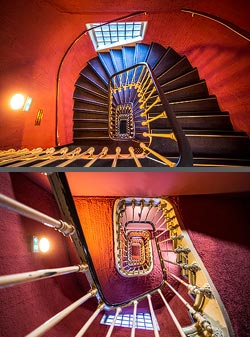 Stiegenhaus/Treppenhaus im 25hours Hotel Terminus Nord in Paris, Frankreich