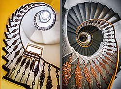 Stiegenhaus/Treppenhaus im Hotel Musketyr in Prag, Tschechien