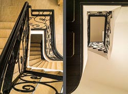 Stiegenhaus/Treppenhaus im Bierhotel Ranklleiten, Österreich