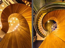 Stiegenhaus/Treppenhaus im CitizenM Hotel in Rotterdam, Niederlande