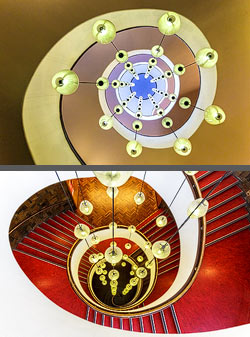 Stiegenhaus/Treppenhaus in der Hogeschool Rotterdam in Rotterdam, Niederlande