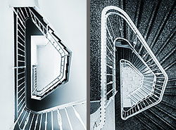 Stiegenhaus/Treppenhaus im Hotel Mythos in Rust, Deutschland