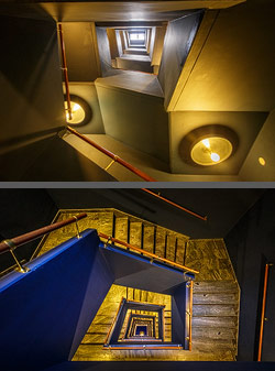 Stiegenhaus/Treppenhaus im First Hotel Reisen in Stockholm, Schweden