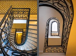 Stiegenhaus/Treppenhaus in einem Wohnhaus in Wien, Österreich