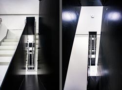 Stiegenhaus/Treppenhaus im Hotel roomz Vienna Prater in Wien, Österreich