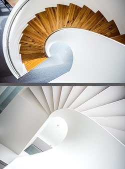 Stiegenhaus/Treppenhaus in der WKO-Zentrale in Wien, Österreich