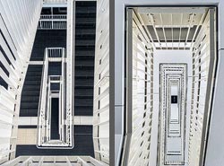 Stiegenhaus/Treppenhaus im Krankenhaus St. Josef in Wien, Österreich