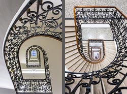 Stiegenhaus/Treppenhaus in einem Wohnhaus in Wien, Österreich