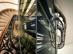 Stiegenhaus/Treppenhaus in einem Wohnhaus in Wien, Österreich